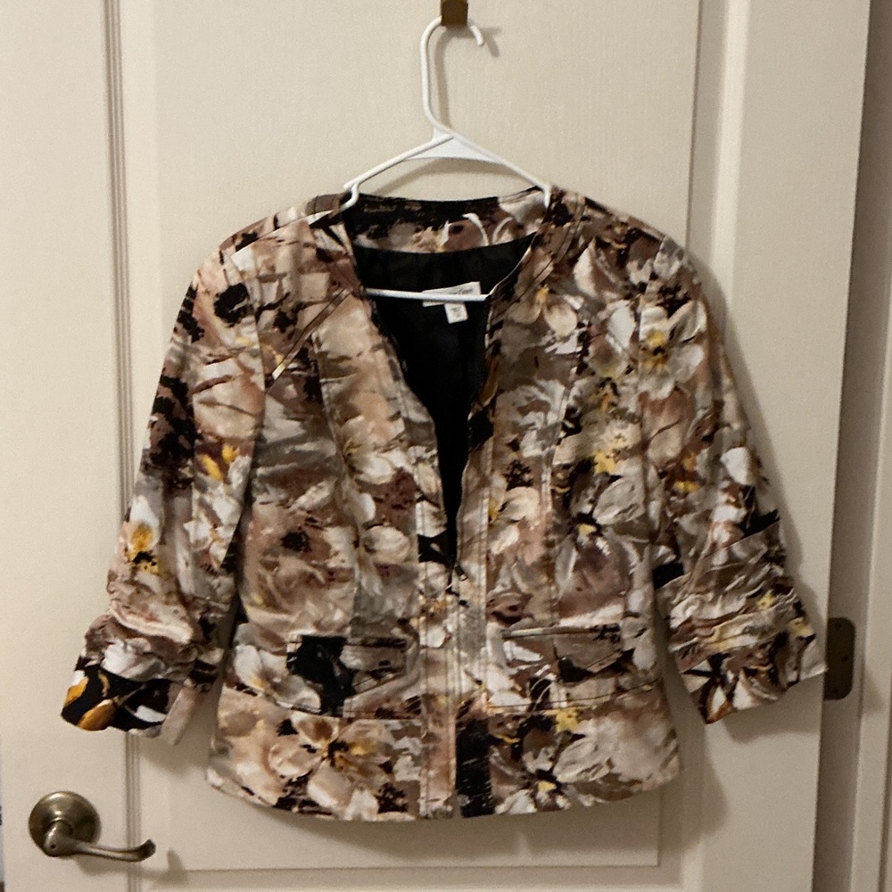 Jacket earth-tones by Coldwater creek. Size 10 brown beige yellow black lined